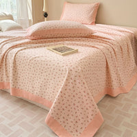 HKM-579411 Pure Cotton Plant and Flower Pattern Three-Piece Bedding Set in Various Sizes