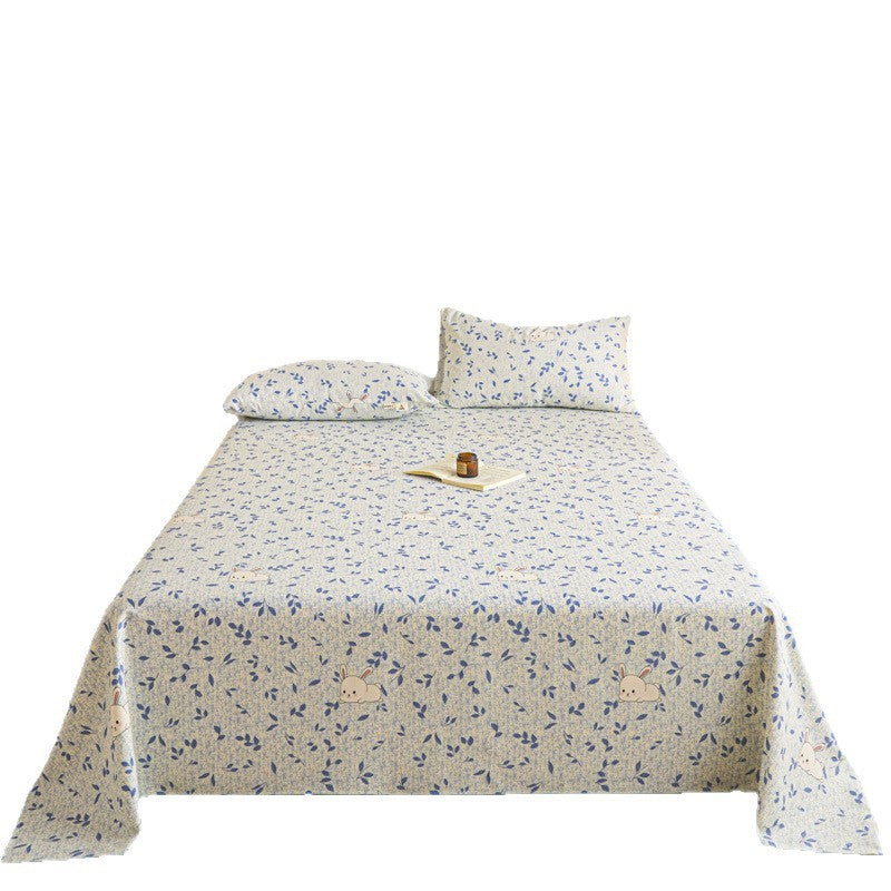 HKM-579411 Pure Cotton Plant and Flower Pattern Three-Piece Bedding Set in Various Sizes