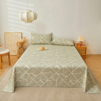 HKM-579411 Pure Cotton Plant and Flower Pattern Three-Piece Bedding Set in Various Sizes