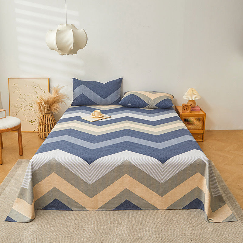 HKM-579411 Pure Cotton Plant and Flower Pattern Three-Piece Bedding Set in Various Sizes