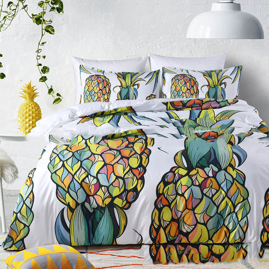 HKM-579411 Three-Piece Home Textile Set - Quilt and Pillow Covers for US Twin, Queen, and King Sizes