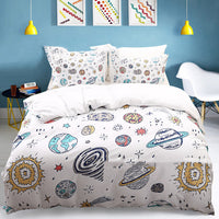 HKM-579411 Three-Piece Home Textile Set - Quilt and Pillow Covers for US Twin, Queen, and King Sizes