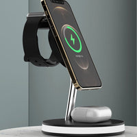 HKM-579475 Four-in-One Wireless Charger for Watch and Lamp - Fast Magnetic Alignment, USB-C Input, 15W Compatibility
