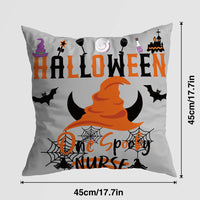 HKM-579539 Halloween Pumpkin Castle Cartoon Pillow Cover - Super Soft Multicolor Design, 45x45 cm