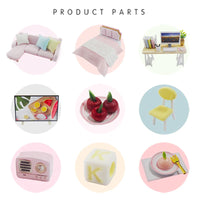 HKM-579667 3D DIY Wooden Miniature Dollhouse with LED Light for Kids Aged 5 to 7
