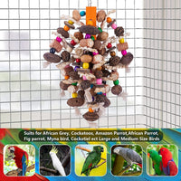 HKM-579667 Wooden Fruit Skewers for Large Parrots - Creative Nibbling Toy