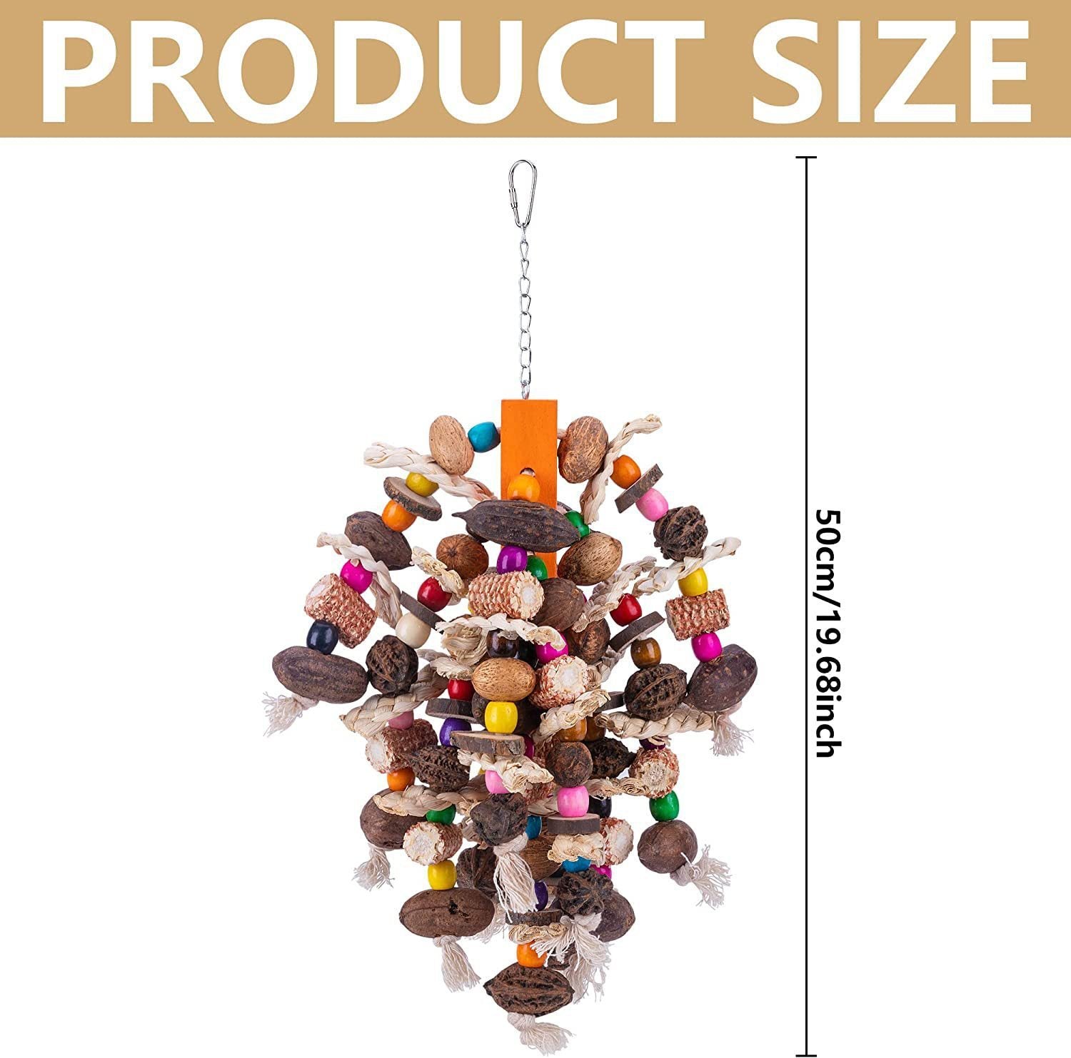 HKM-579667 Wooden Fruit Skewers for Large Parrots - Creative Nibbling Toy