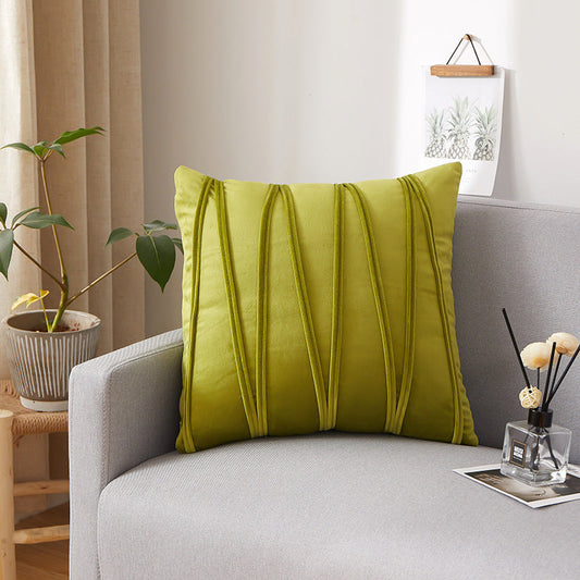HKM-579795 Vertical Strip Velvet Cushion Cover, Plush Fabric, 45x45cm, Ideal for Bedroom and Study