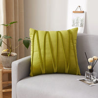 HKM-579795 Vertical Strip Velvet Cushion Cover, Plush Fabric, 45x45cm, Ideal for Bedroom and Study