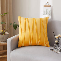 HKM-579795 Vertical Strip Velvet Cushion Cover, Plush Fabric, 45x45cm, Ideal for Bedroom and Study