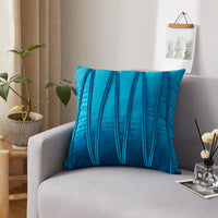 HKM-579795 Vertical Strip Velvet Cushion Cover, Plush Fabric, 45x45cm, Ideal for Bedroom and Study