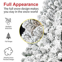 HKM-579859 Flocked Artificial Christmas Tree with Foldable Base - Available in 4ft, 5ft, 6ft, and 7ft Options