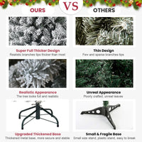HKM-579859 Flocked Artificial Christmas Tree with Foldable Base - Available in 4ft, 5ft, 6ft, and 7ft Options