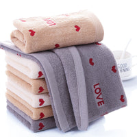 HKM-579987 Pure Cotton Embroidered Towels for Couples - Jacquard Design in White, Brown, Light Gray