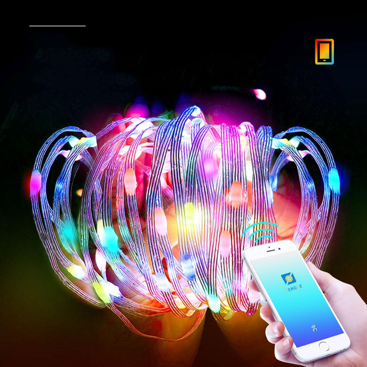 HKM-580179 Bluetooth Controlled RGB Christmas Tree Light String - 2m, 5m, 10m, 20m Lengths Available