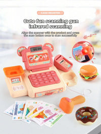 HKM-580243 Electronic Cash Register Toy Kitchen Set for Kids - Pretend Play Fruit Restaurant Game