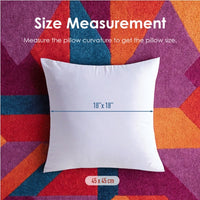 HKM-580371 White Square Throw Pillow Set with Two Sizes: 18"x18" and 20"x20"