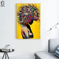 HKM-580499 Girl Portrait Canvas Print - Modern Oil Wall Art for Living Room Decor