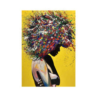 HKM-580499 Girl Portrait Canvas Print - Modern Oil Wall Art for Living Room Decor