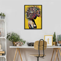 HKM-580499 Girl Portrait Canvas Print - Modern Oil Wall Art for Living Room Decor