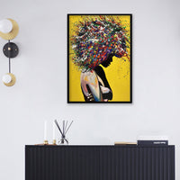 HKM-580499 Girl Portrait Canvas Print - Modern Oil Wall Art for Living Room Decor