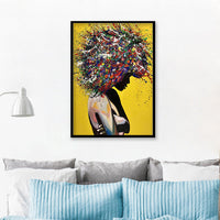 HKM-580499 Girl Portrait Canvas Print - Modern Oil Wall Art for Living Room Decor