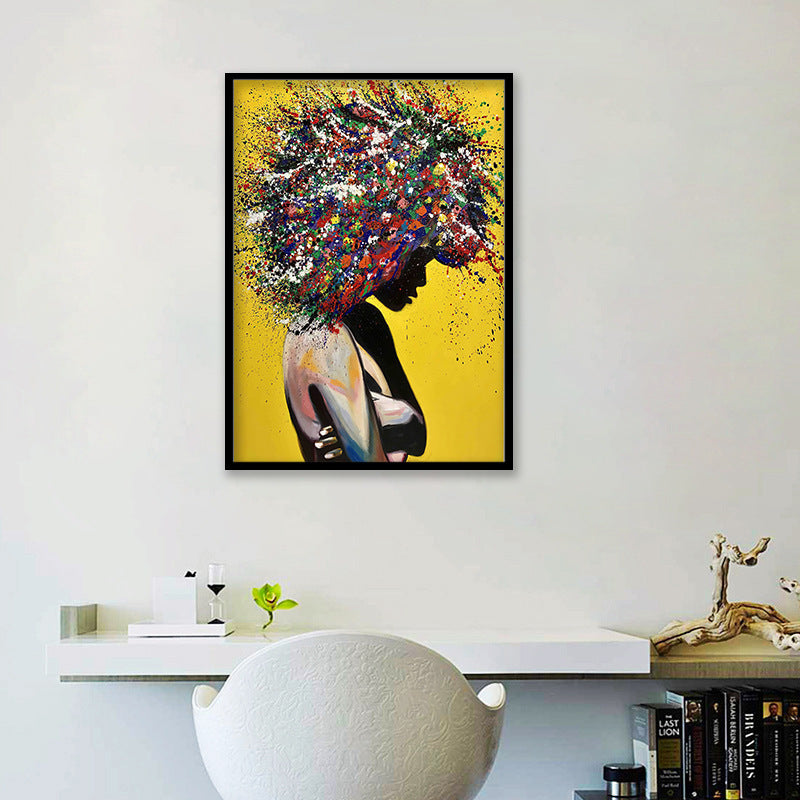 HKM-580499 Girl Portrait Canvas Print - Modern Oil Wall Art for Living Room Decor