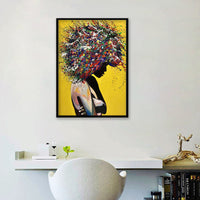 HKM-580499 Girl Portrait Canvas Print - Modern Oil Wall Art for Living Room Decor