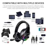 HKM-580627 Wired Gaming Headset with Microphone and Sound Card Line Control for Enhanced Audio Experience