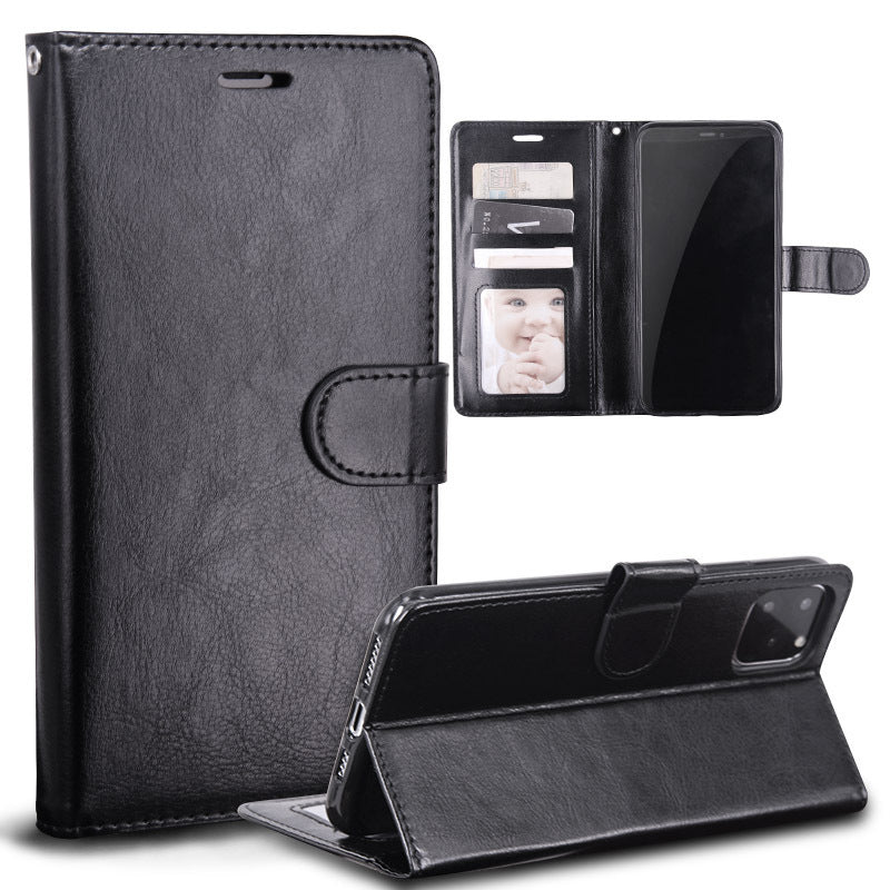 HKM-580819 Crystal Flip Phone Case for iPhone Models - Multiple Colors Available, Durable PU Material