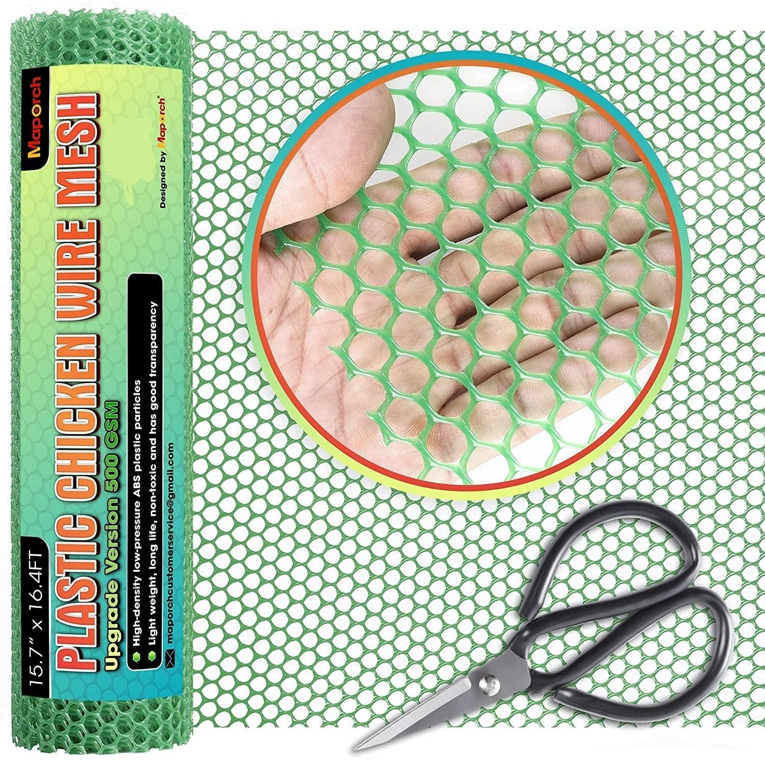 HKM-580819 Plastic Hexagonal Poultry Fence for Chickens – 0.4 x 3 m in Black, White, Green