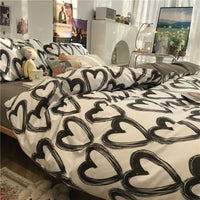 HKM-580883 Washed Cotton Four-Piece Floral Bedding Set in Multiple Sizes