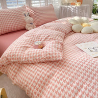 HKM-580883 Washed Cotton Four-Piece Floral Bedding Set in Multiple Sizes
