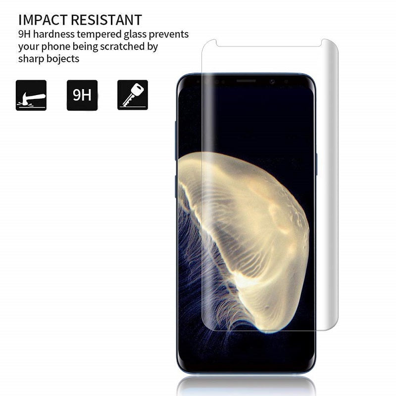 HKM-580947 3DAllglue Tempered Glass Full Coverage Protector Film for S8, S8 Plus, S9, S9 Plus, Note 8, Note 9