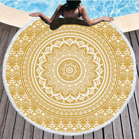 HKM-580947 Microfiber Printed Beach Towel - 150cm Diameter, Soft Polyester Fiber