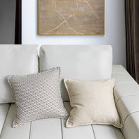 HKM-581011 Modern Simple Blended Sofa Pillow Cover 45x45cm Available in Wheat Color Variants