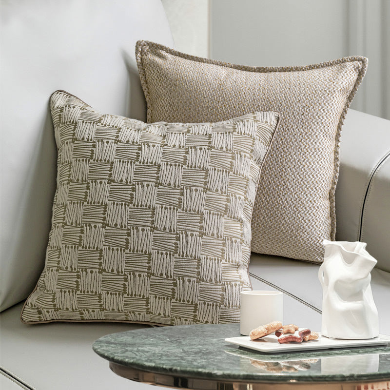 HKM-581011 Modern Simple Blended Sofa Pillow Cover 45x45cm Available in Wheat Color Variants