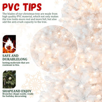 HKM-581011 Prelit White PVC Christmas Tree with Memory Wire - Available in 7.5ft and 9ft Heights
