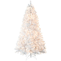 HKM-581011 Prelit White PVC Christmas Tree with Memory Wire - Available in 7.5ft and 9ft Heights