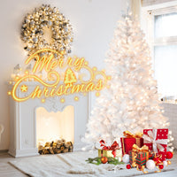 HKM-581011 Prelit White PVC Christmas Tree with Memory Wire - Available in 7.5ft and 9ft Heights