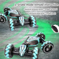 HKM-581139 Remote Control 4-Wheel Light Spray Twister Car Toy with Gesture Control for Kids - Indoor/Outdoor Fun