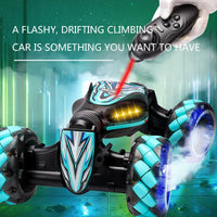 HKM-581139 Remote Control 4-Wheel Light Spray Twister Car Toy with Gesture Control for Kids - Indoor/Outdoor Fun