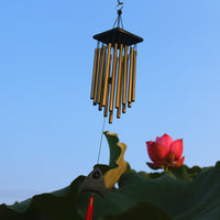 HKM-581267 Bronze Metal Wind Chimes with Fish Design - 65 cm