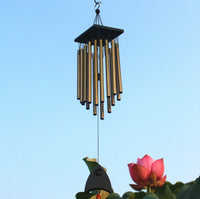 HKM-581267 Bronze Metal Wind Chimes with Fish Design - 65 cm