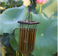 HKM-581267 Bronze Metal Wind Chimes with Fish Design - 65 cm