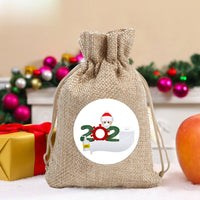 HKM-581331 Christmas Candy Sack for Families - Brown Material, Regular Size 10x14cm