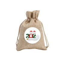 HKM-581331 Christmas Candy Sack for Families - Brown Material, Regular Size 10x14cm