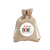 HKM-581331 Christmas Candy Sack for Families - Brown Material, Regular Size 10x14cm