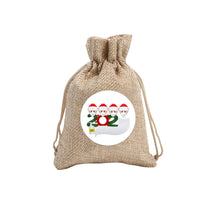HKM-581331 Christmas Candy Sack for Families - Brown Material, Regular Size 10x14cm