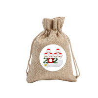 HKM-581331 Christmas Candy Sack for Families - Brown Material, Regular Size 10x14cm